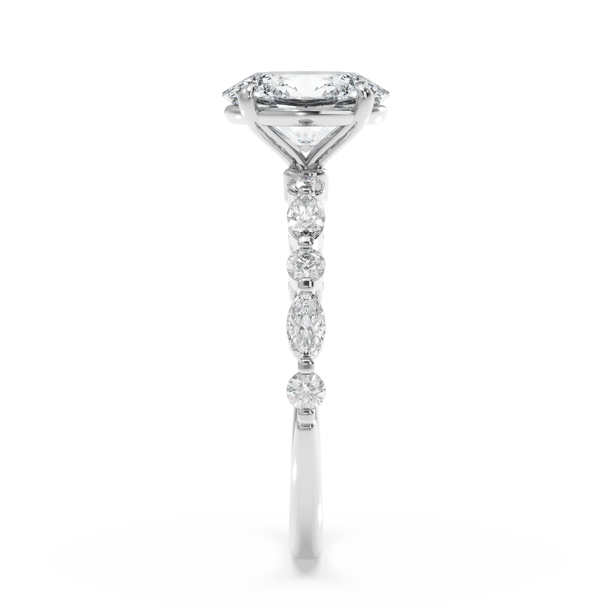 Classic Top with Round and Marquise Diamonds - Oval