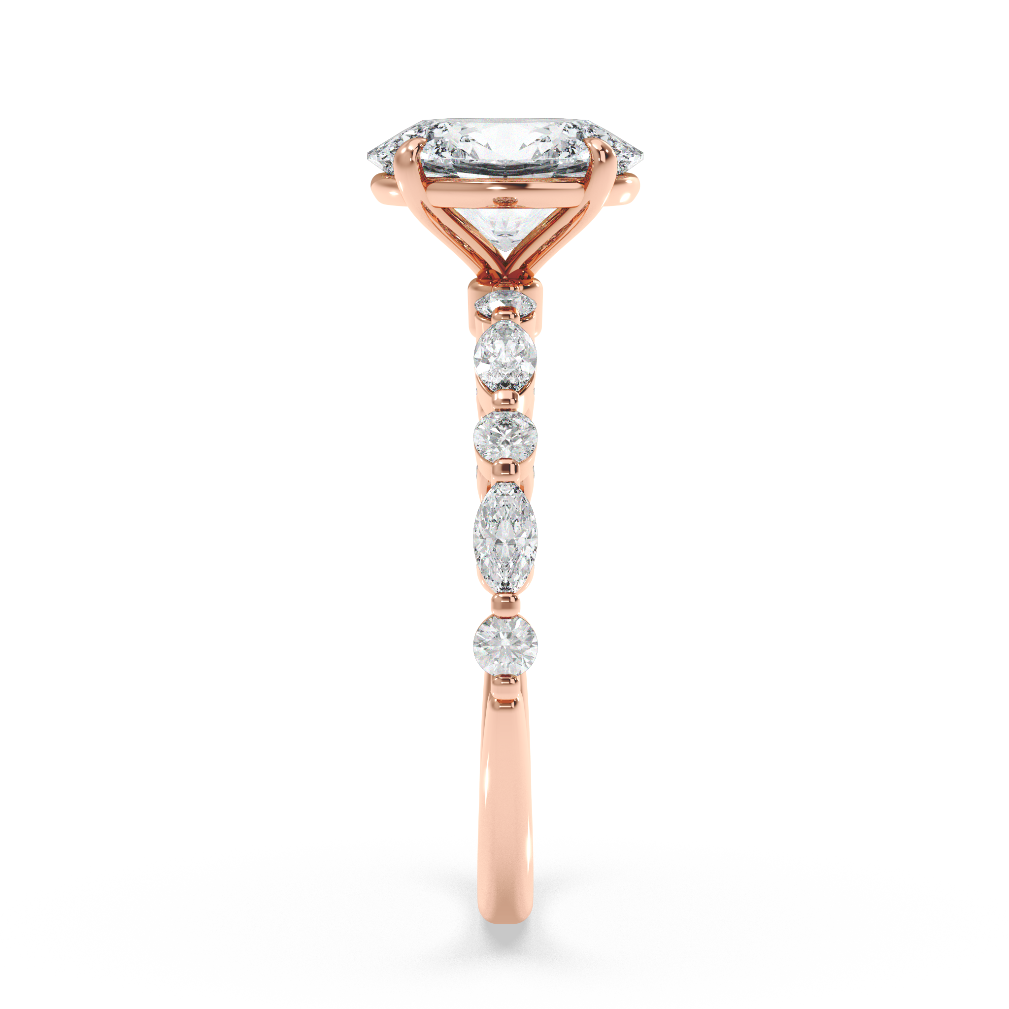 Classic Top with Round and Marquise Diamonds - Oval