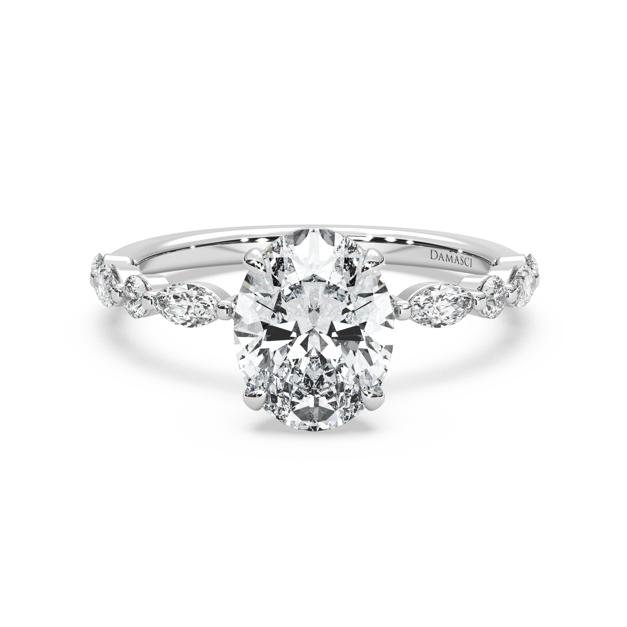 Classic Top with Round and Marquise Diamonds - Oval