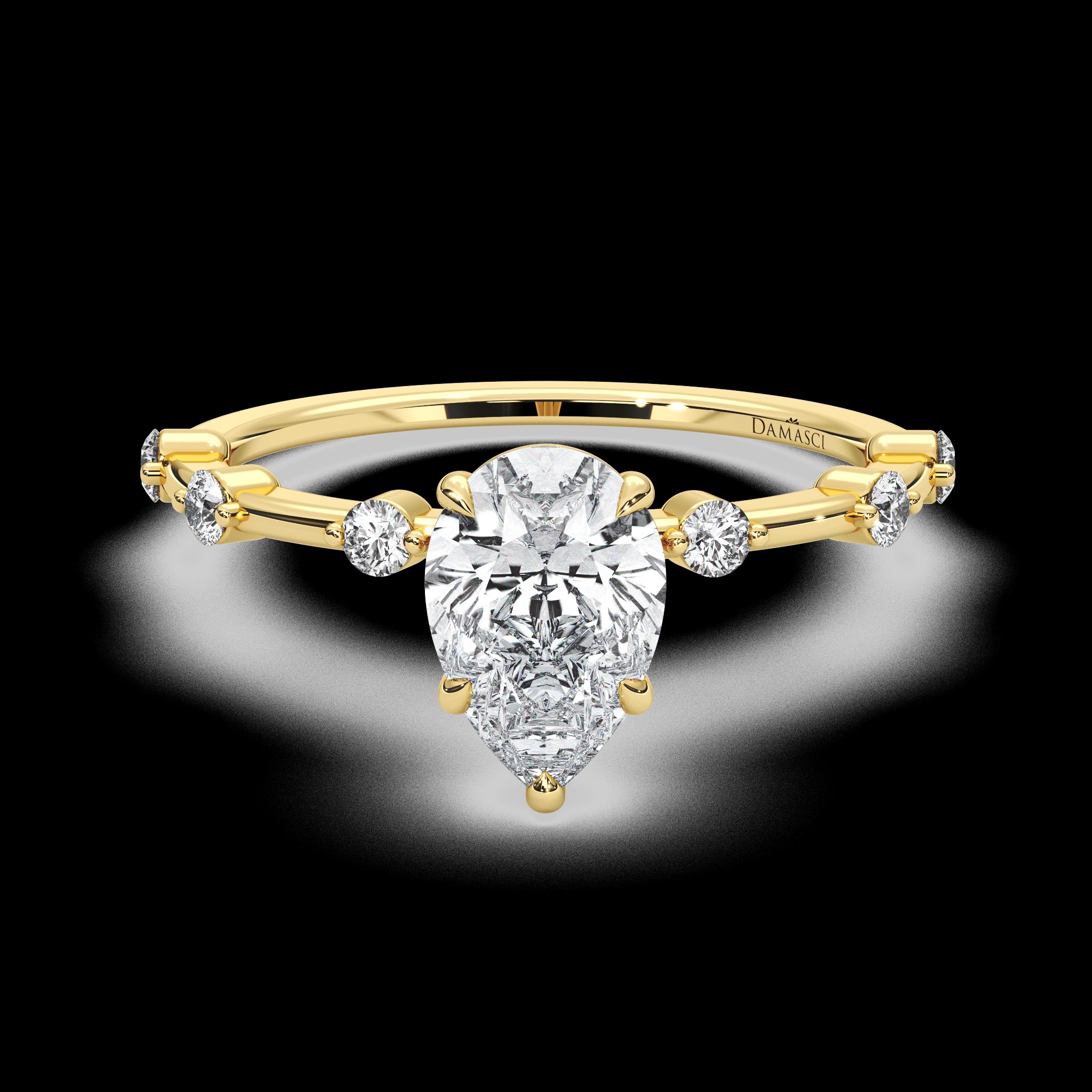 Classic Top with Segmented Round Diamonds - Pear