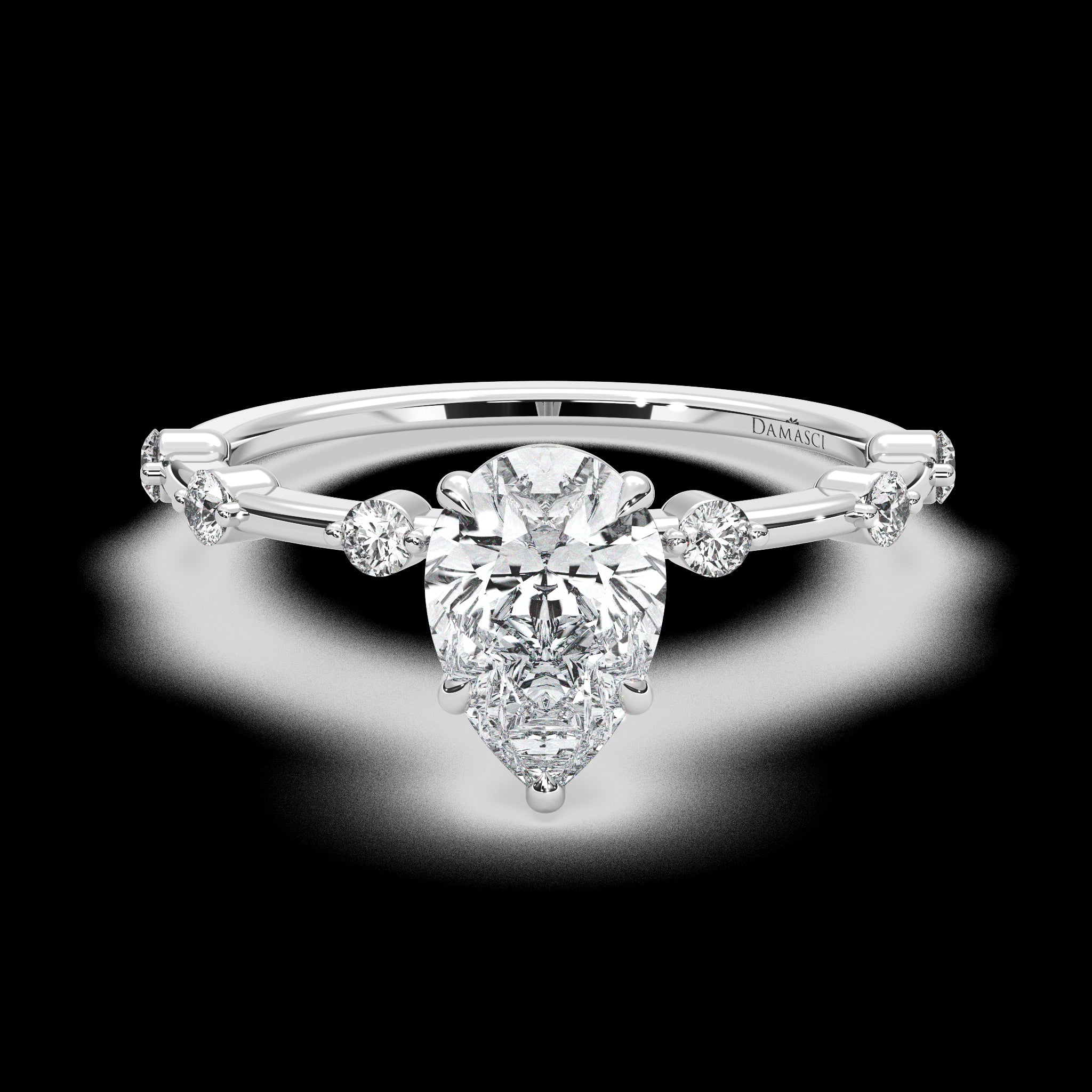Classic Top with Segmented Round Diamonds - Pear