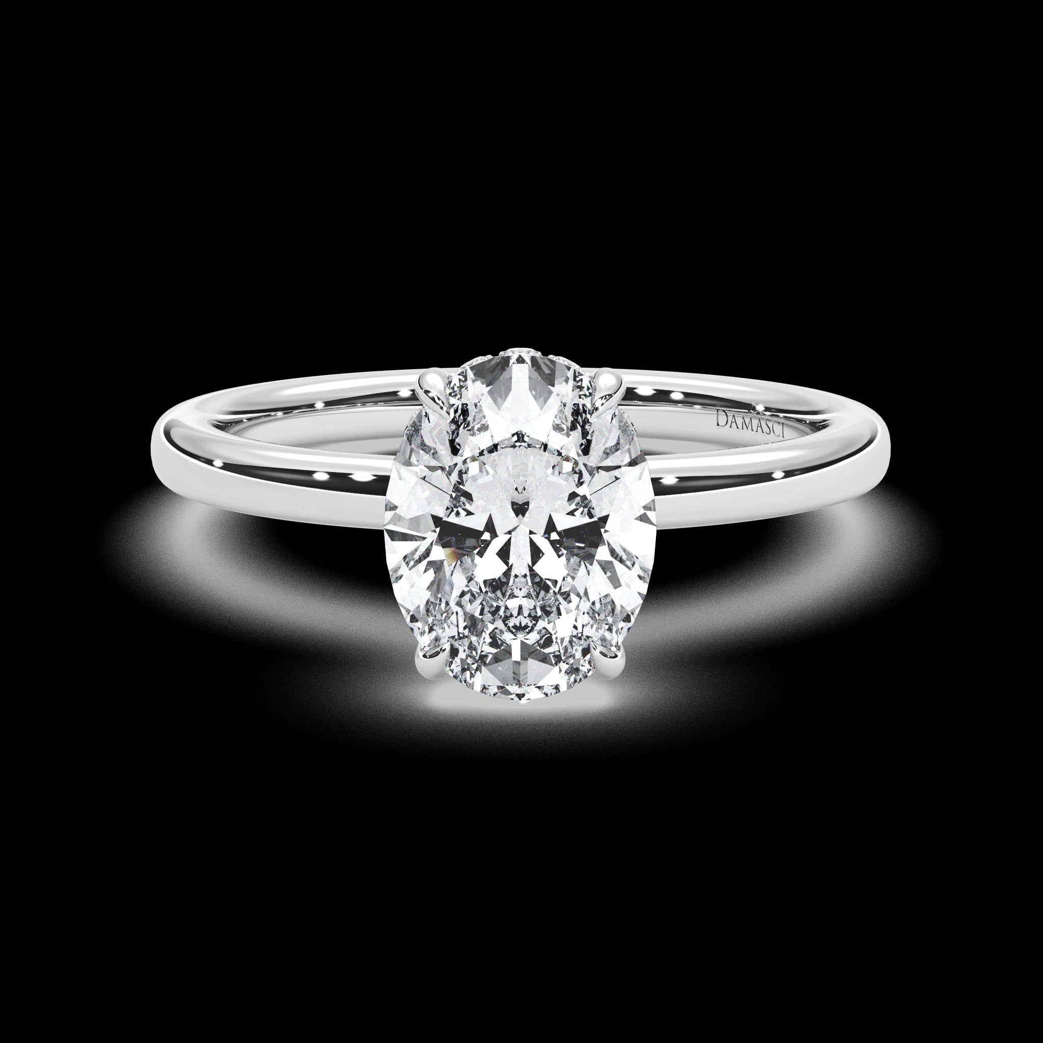 Hidden Halo with Simple Band - Oval