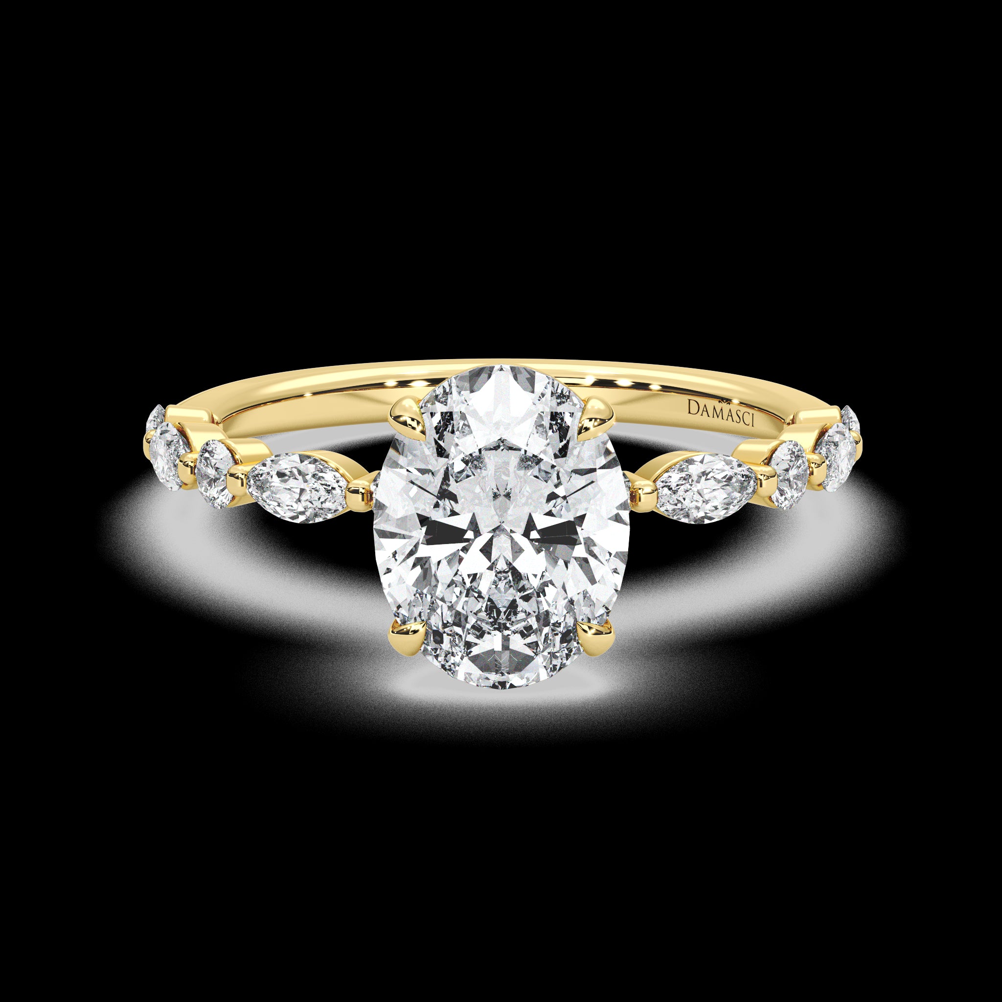 Classic Top with Round and Marquise Diamonds - Oval