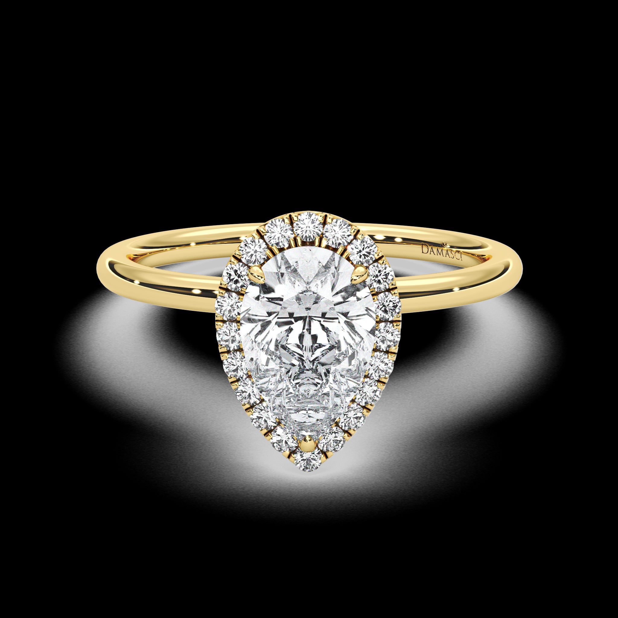 Top Halo with Simple Band - Pear