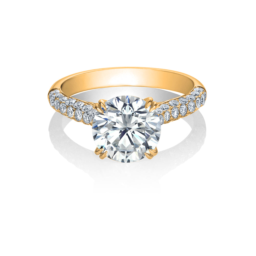 Pave diamond clearance halo setting