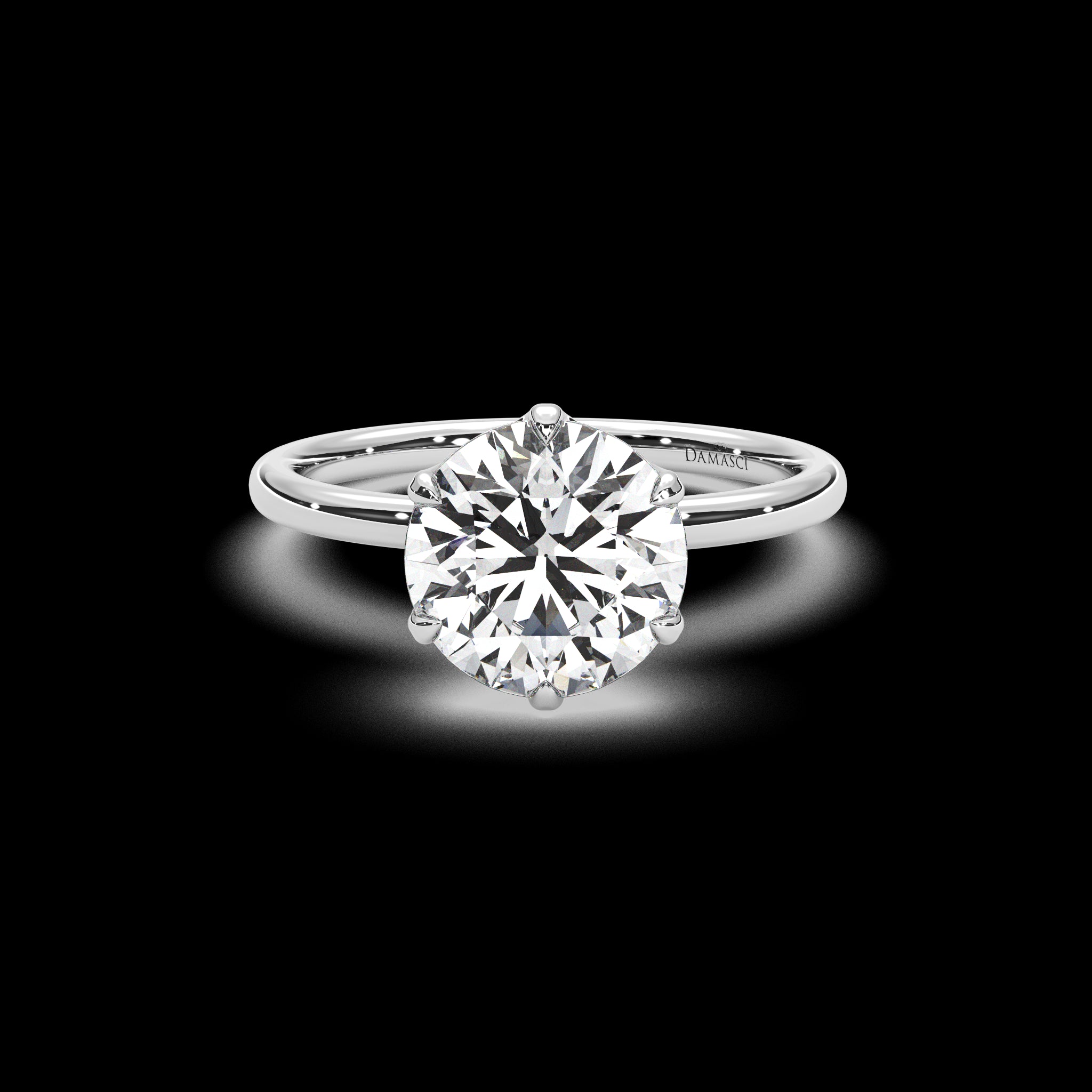 Six-Petal Tulip Diamond Engagement Ring - Round