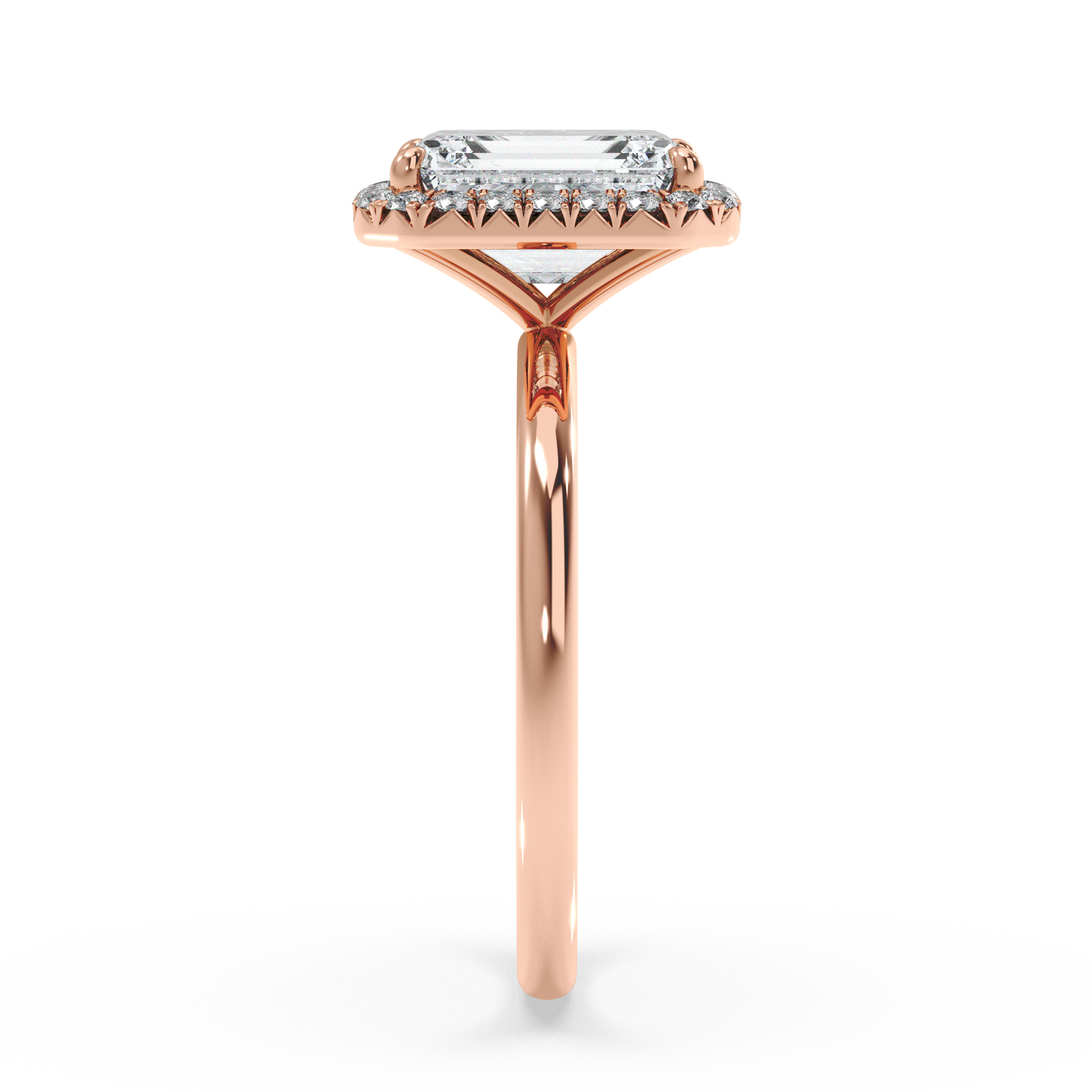 Top Halo with Simple Band - Emerald