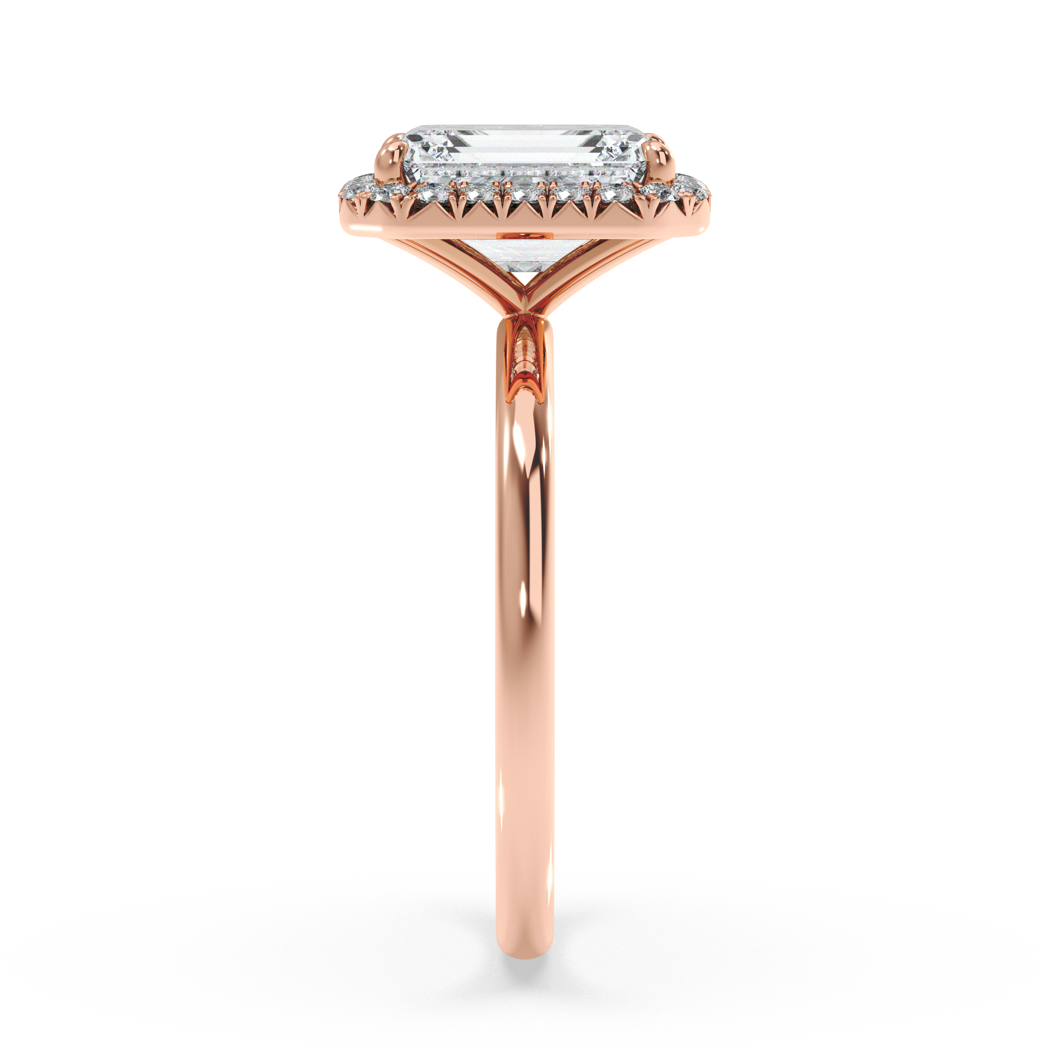 Top Halo with Simple Band - Emerald