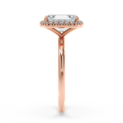 Top Halo with Simple Band - Emerald