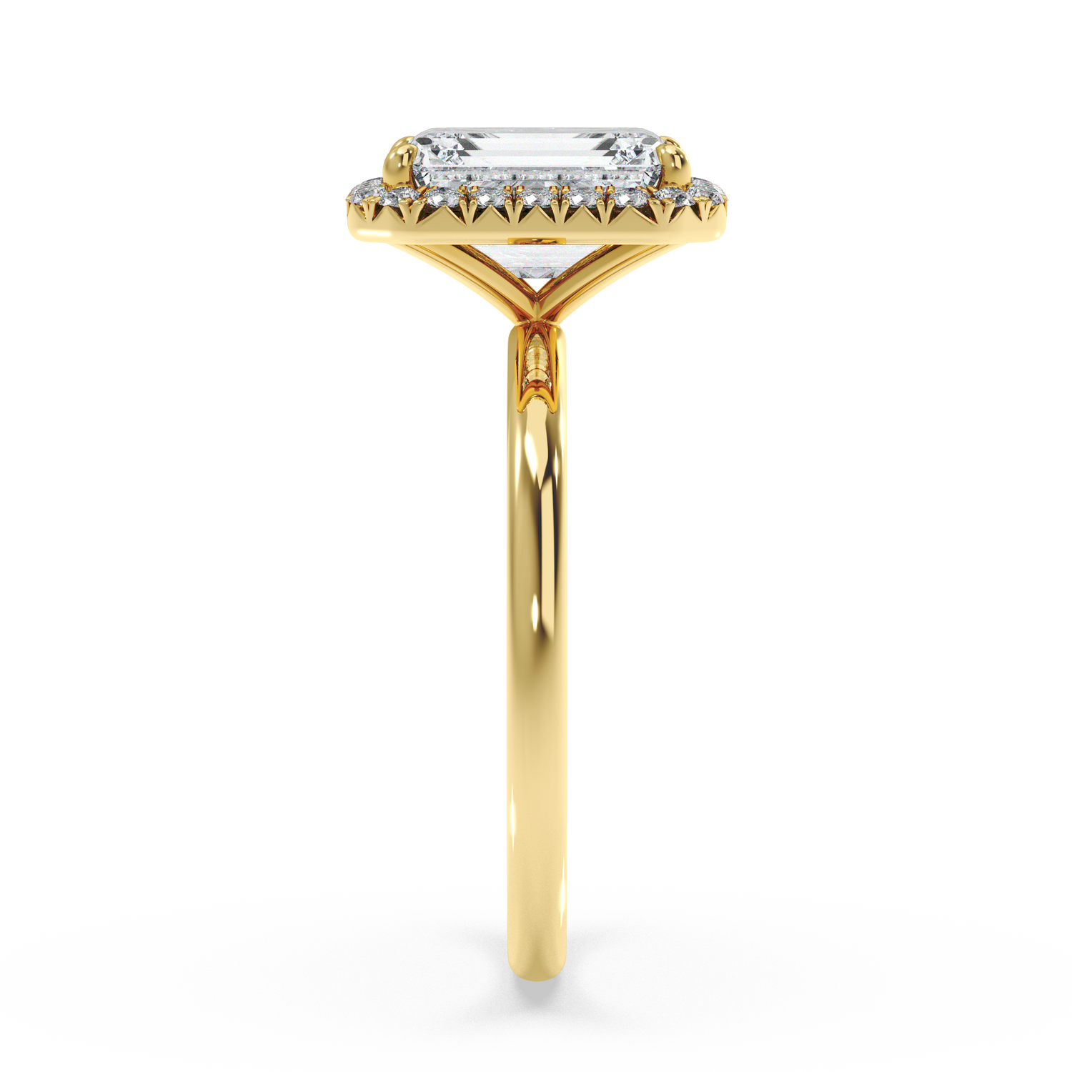 Top Halo with Simple Band - Emerald
