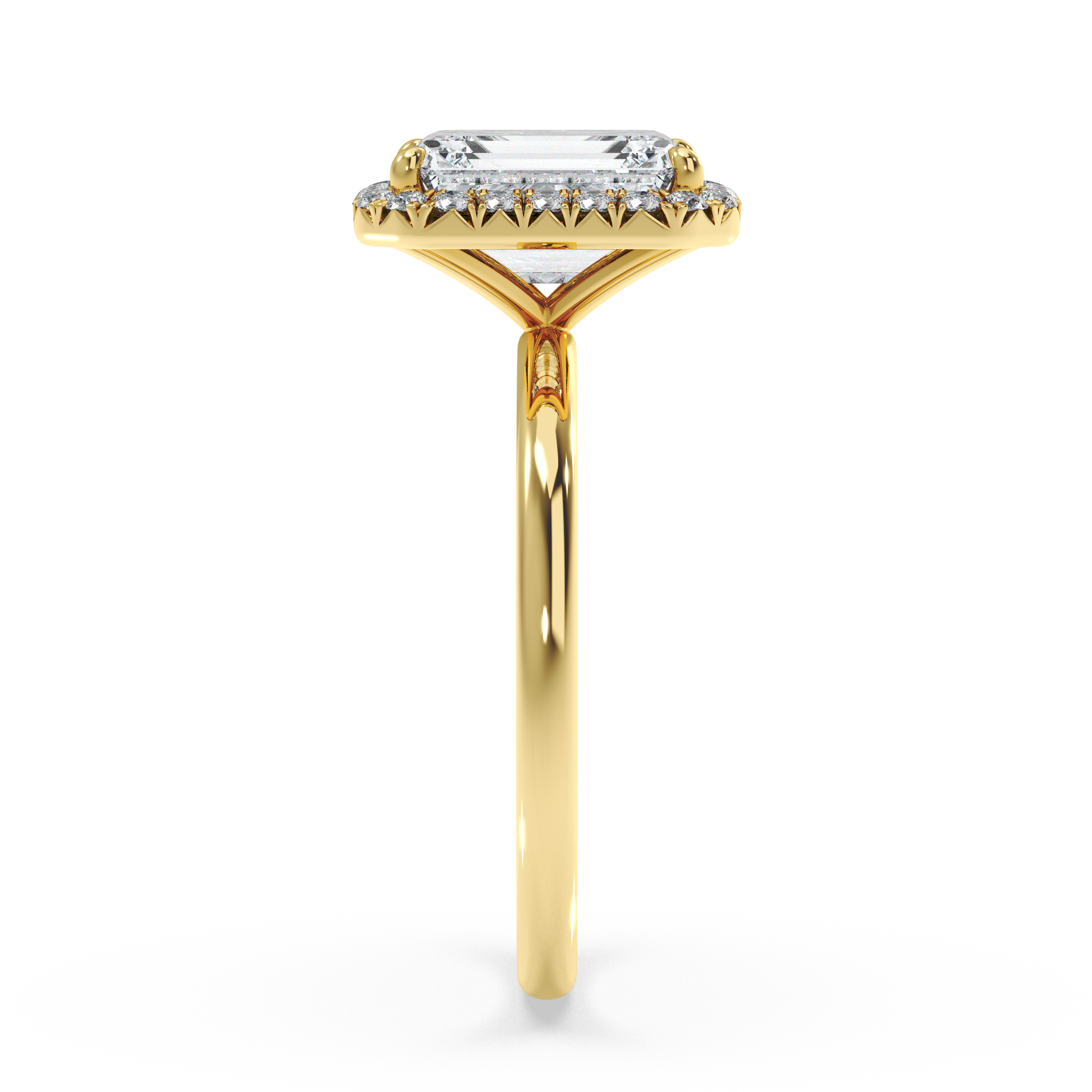 Top Halo with Simple Band - Emerald
