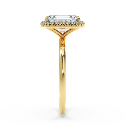Top Halo with Simple Band - Emerald
