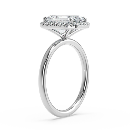 Top Halo with Simple Band - Emerald