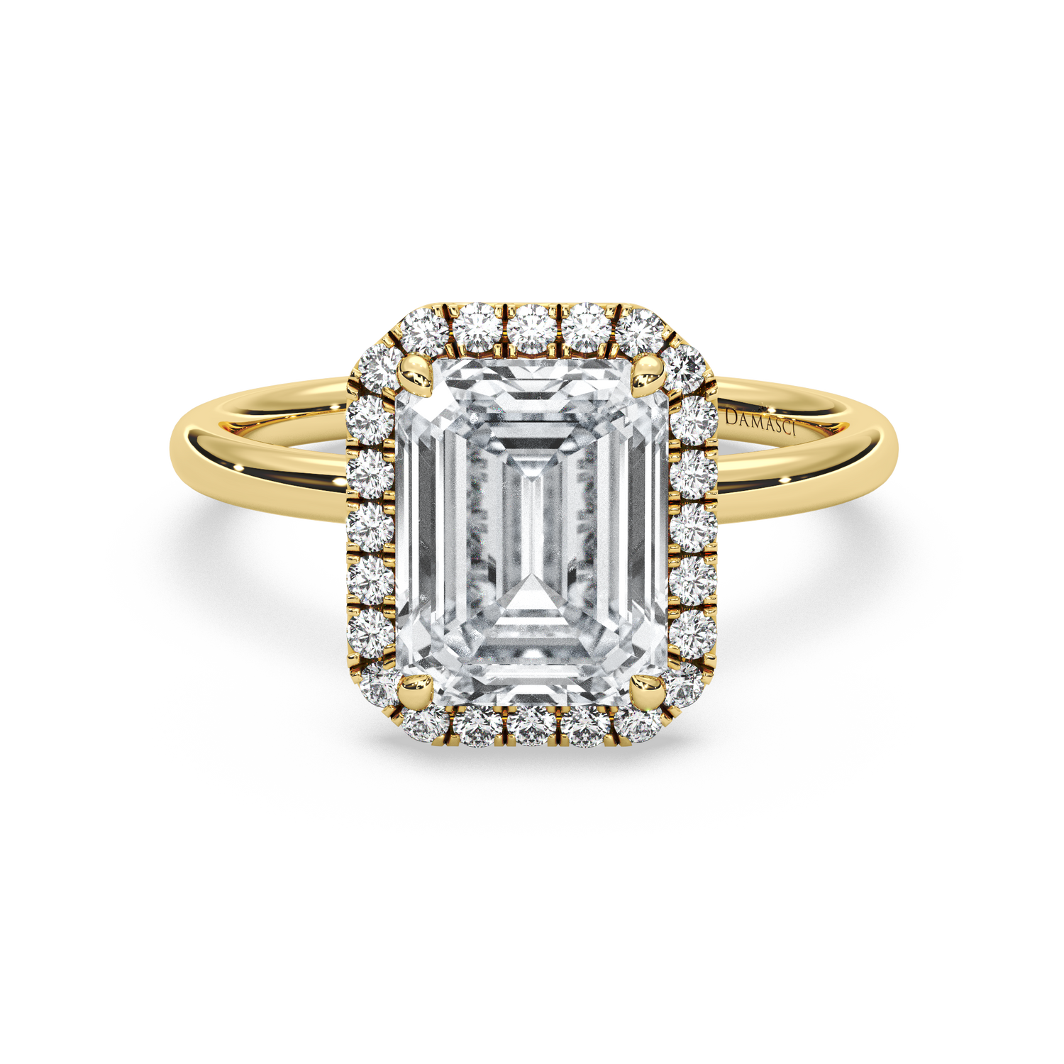 Top Halo with Simple Band - Emerald