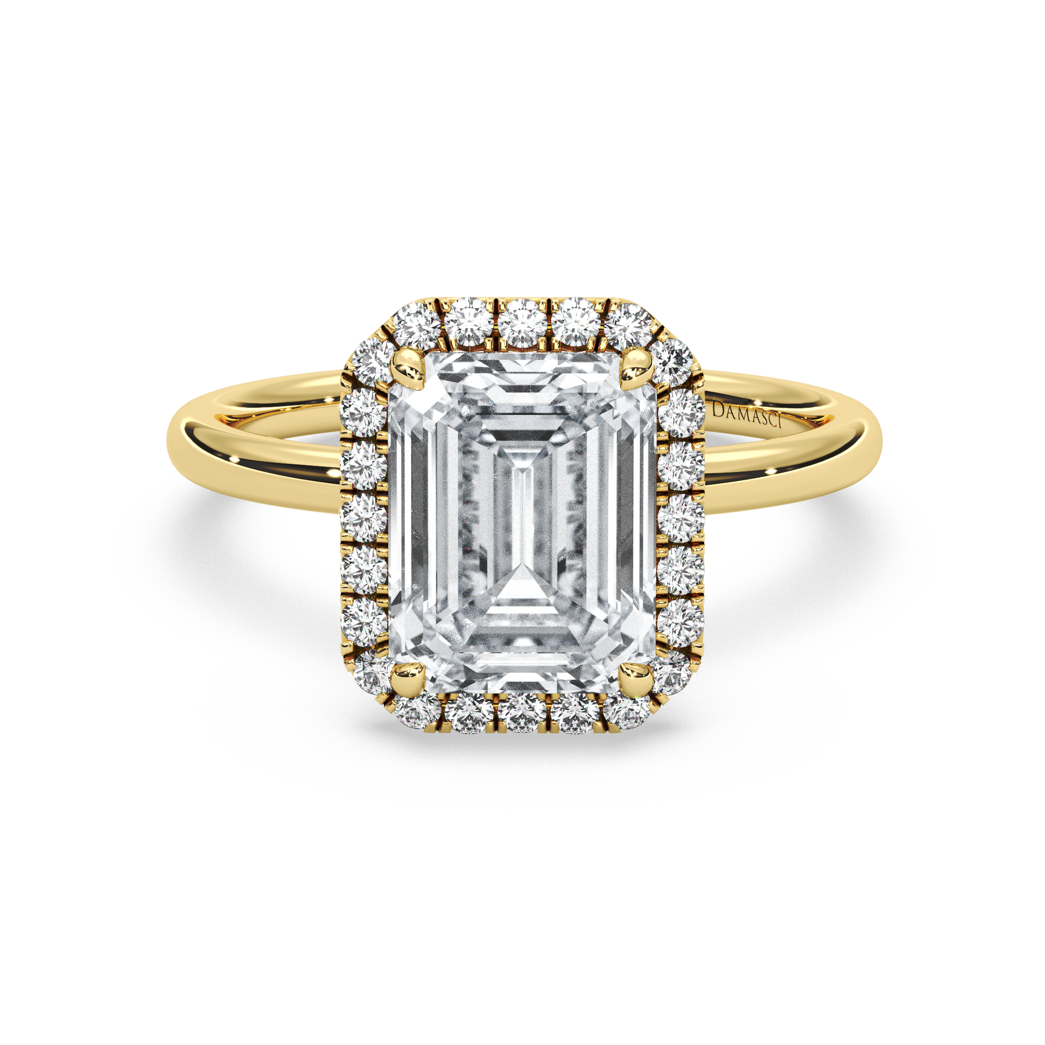 Top Halo with Simple Band - Emerald