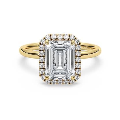 Top Halo with Simple Band - Emerald