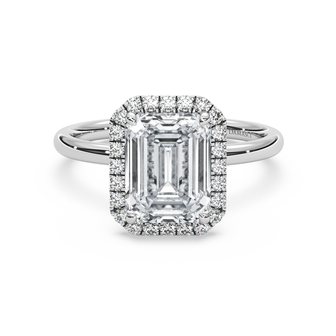 Top Halo with Simple Band - Emerald