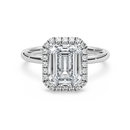Top Halo with Simple Band - Emerald