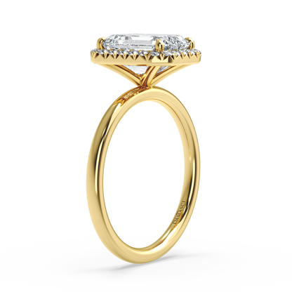 Top Halo with Simple Band - Emerald