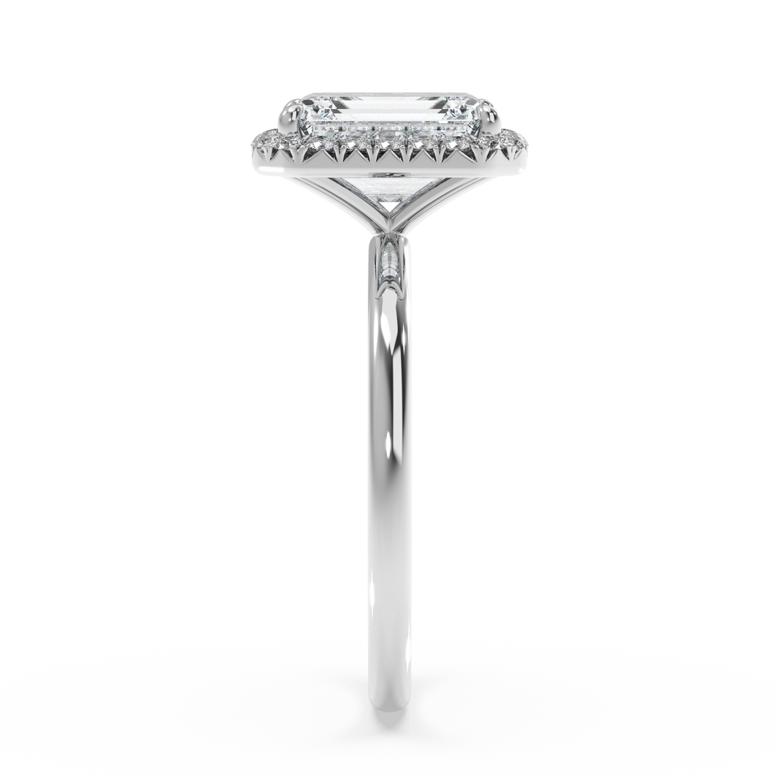 Top Halo with Simple Band - Emerald