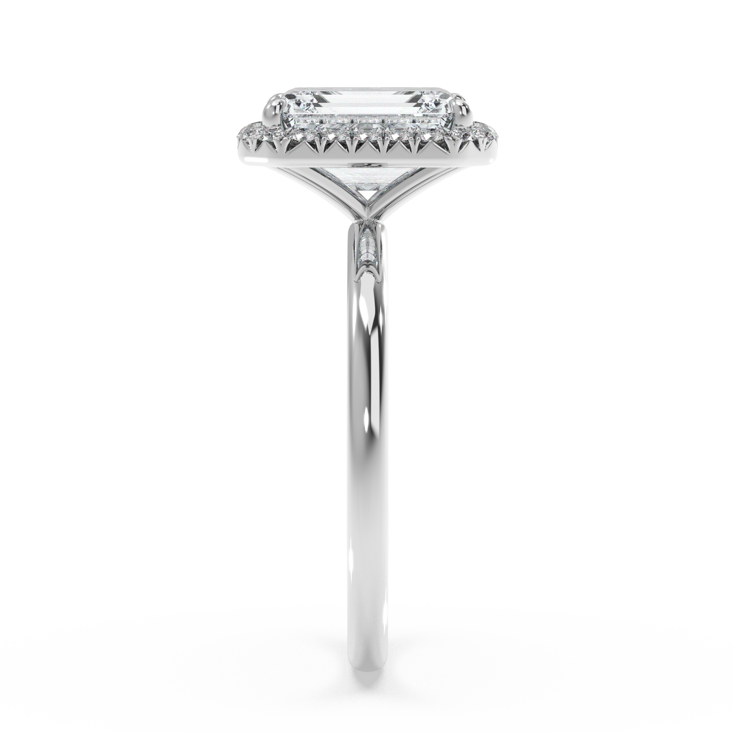 Top Halo with Simple Band - Emerald