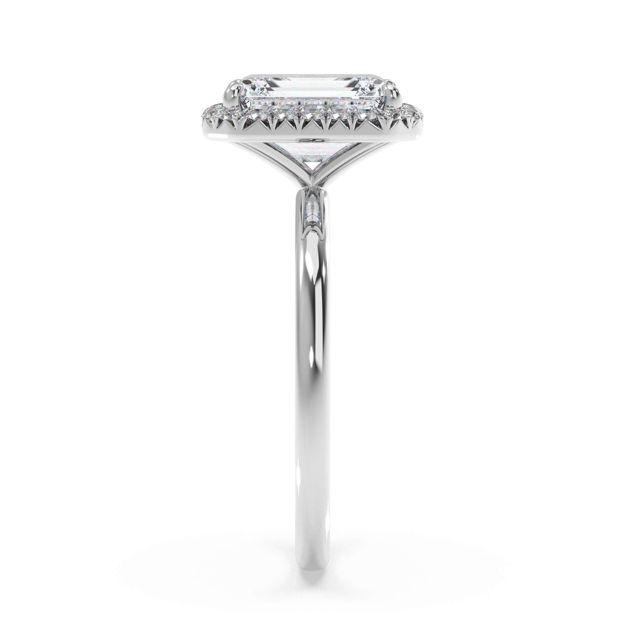 Top Halo with Simple Band - Emerald