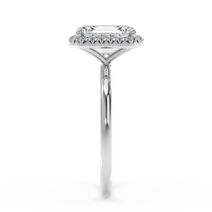 Top Halo with Simple Band - Emerald