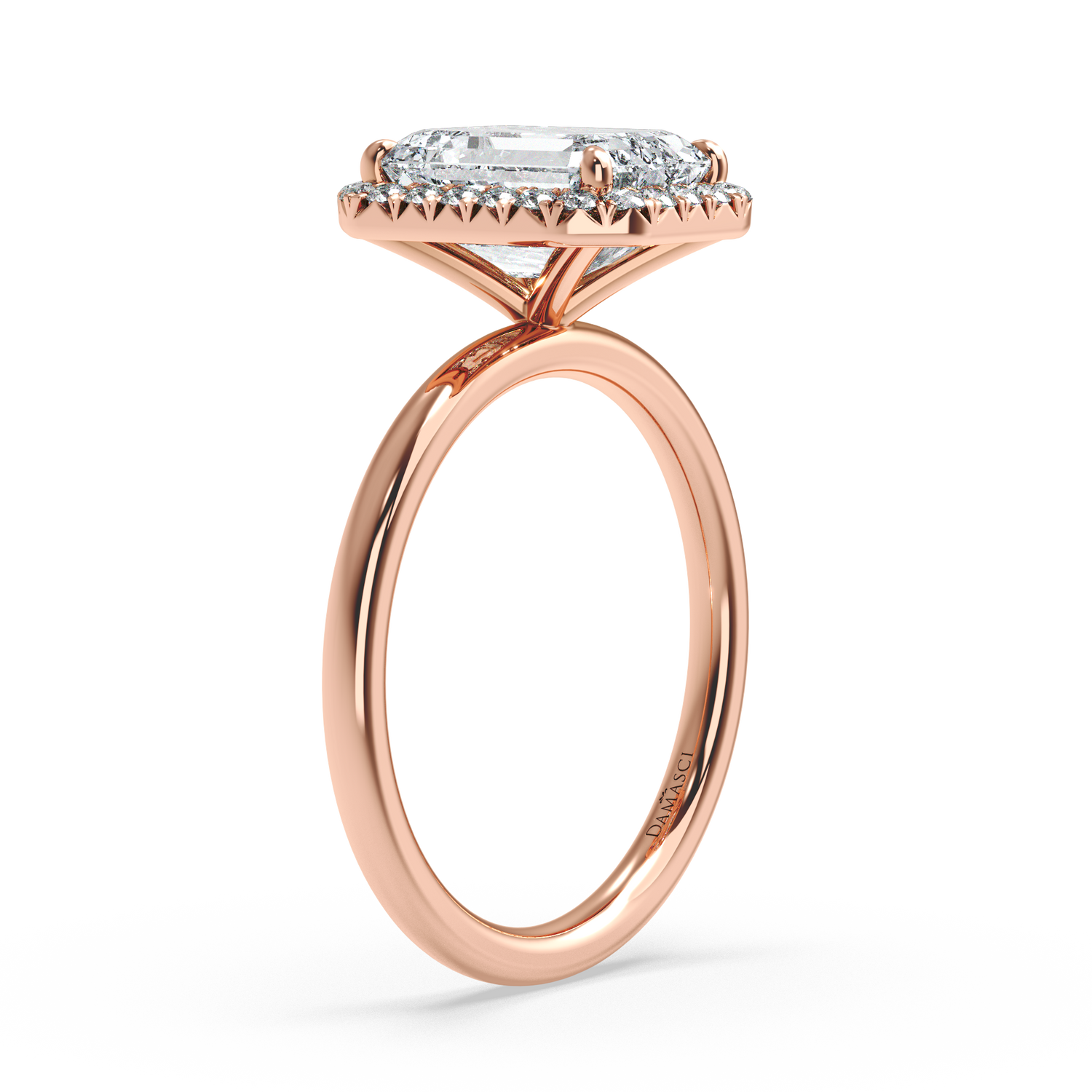 Top Halo with Simple Band - Emerald