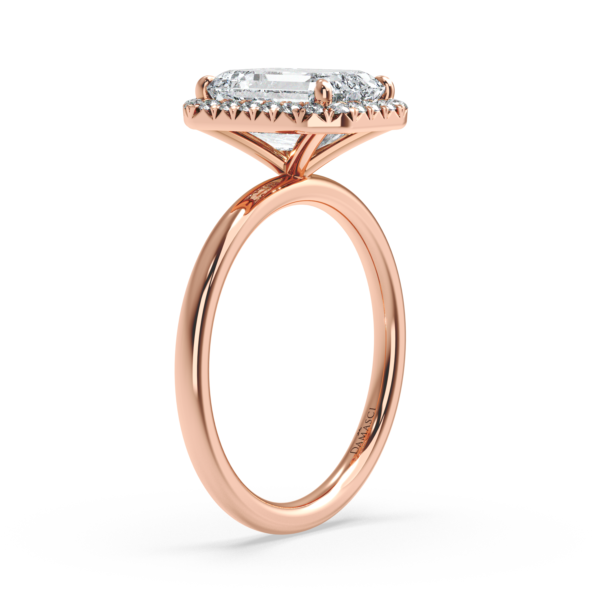 Top Halo with Simple Band - Emerald