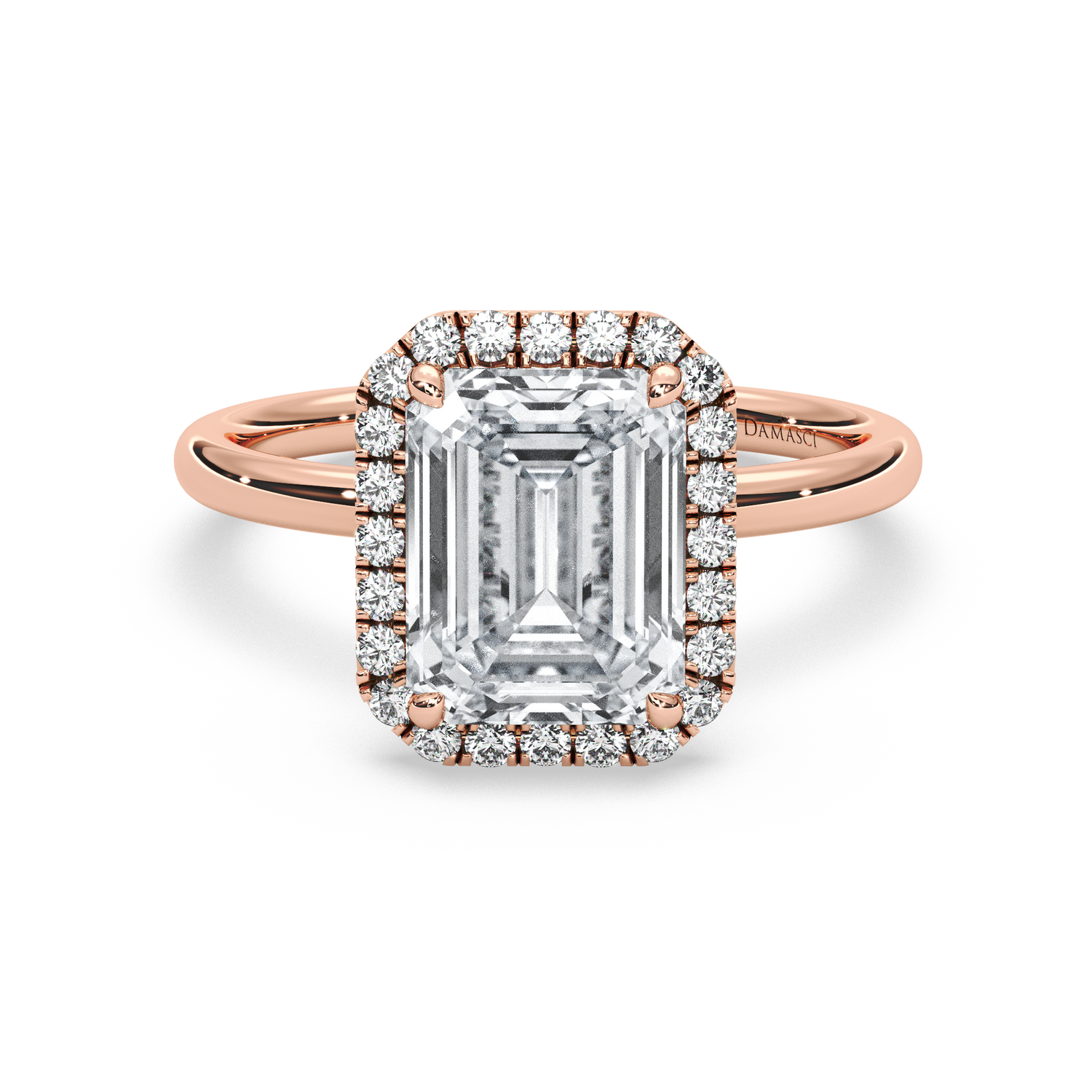 Top Halo with Simple Band - Emerald