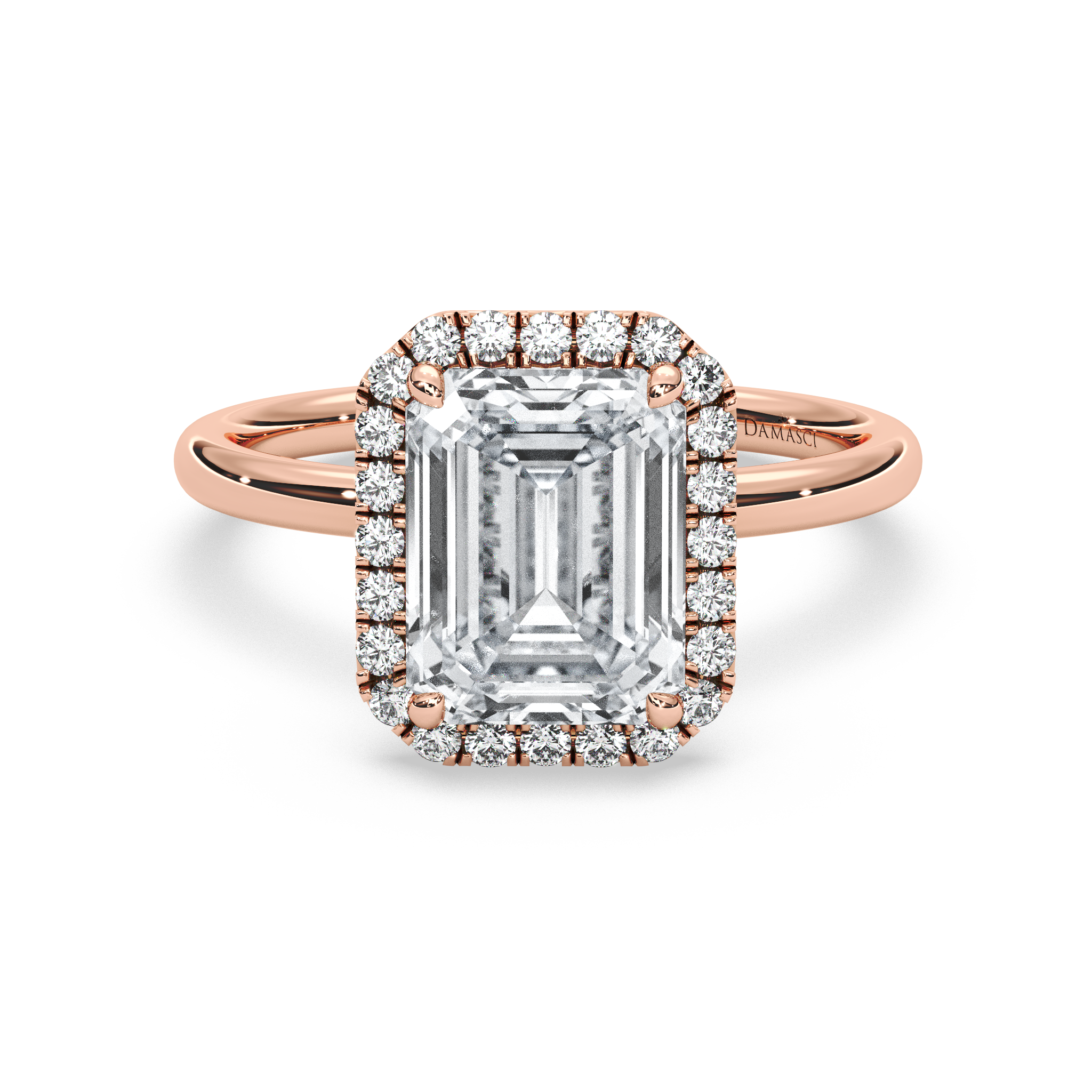 Top Halo with Simple Band - Emerald