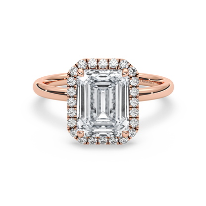Top Halo with Simple Band - Emerald