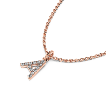 "A" Diamond Initial Pendant