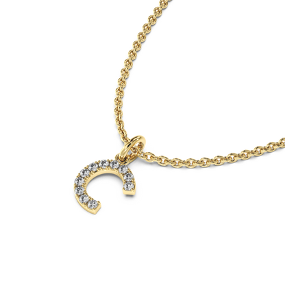 &quot;C&quot; Diamond Initial Pendant