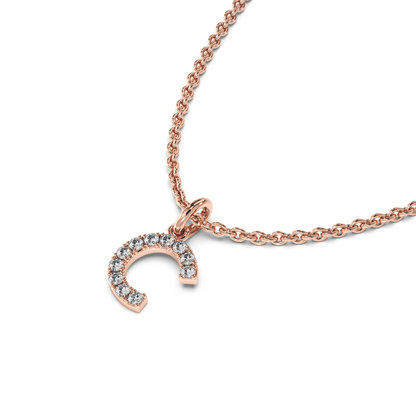 &quot;C&quot; Diamond Initial Pendant