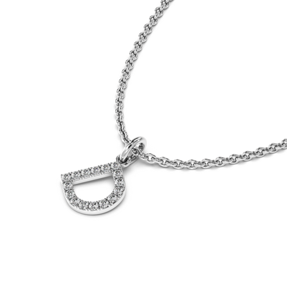 &quot;D&quot; Diamond Initial Pendant - 10mm