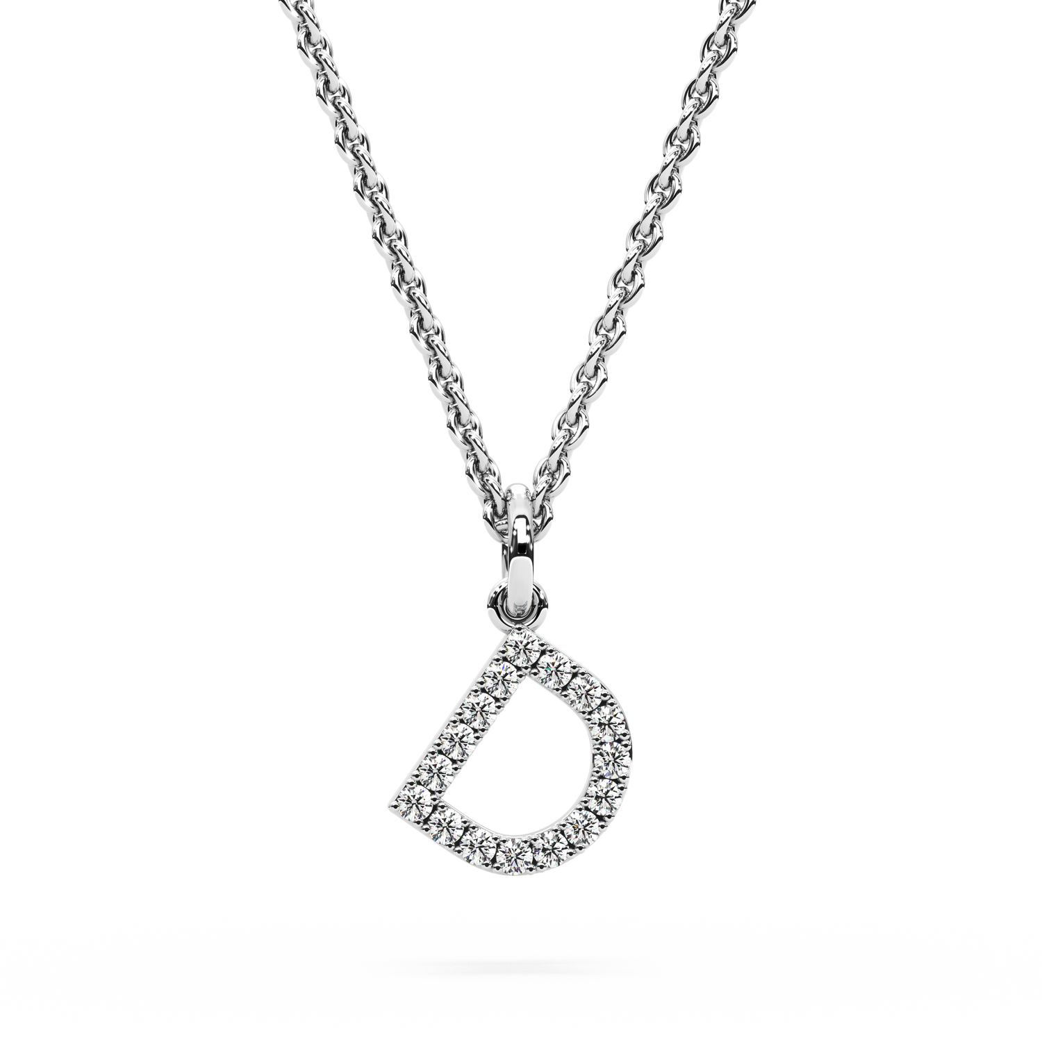 &quot;D&quot; Diamond Initial Pendant