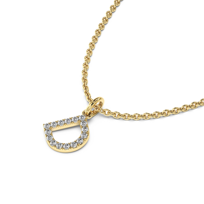 &quot;D&quot; Diamond Initial Pendant - 10mm