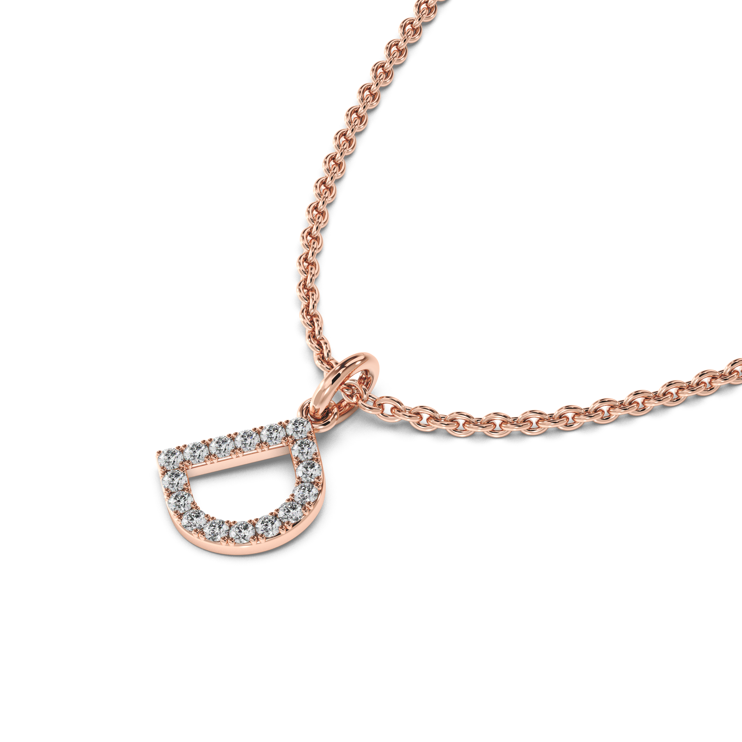 "D" Diamond Initial Pendant