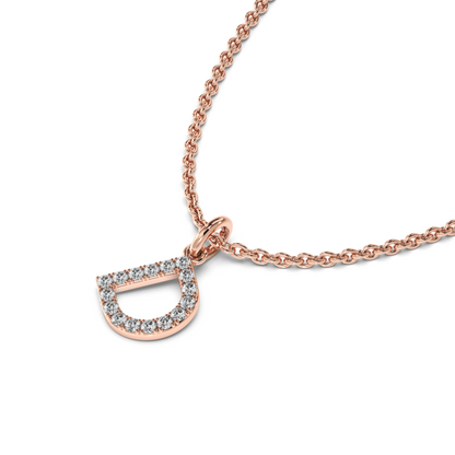 &quot;D&quot; Diamond Initial Pendant - 10mm