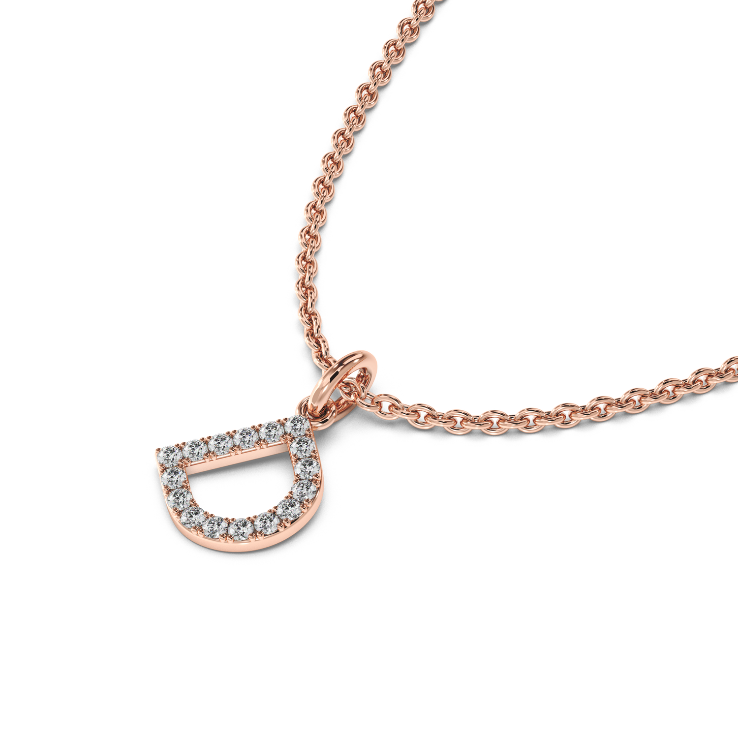 &quot;D&quot; Diamond Initial Pendant