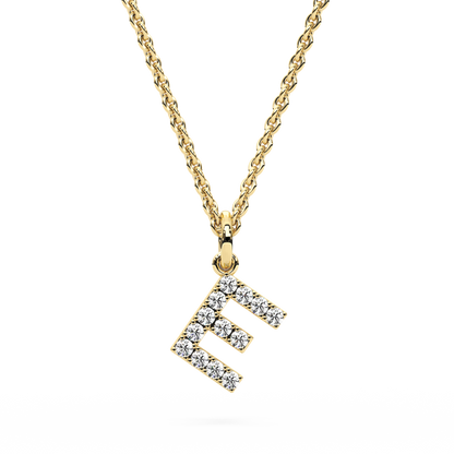 &quot;E&quot; Diamond Initial Pendant