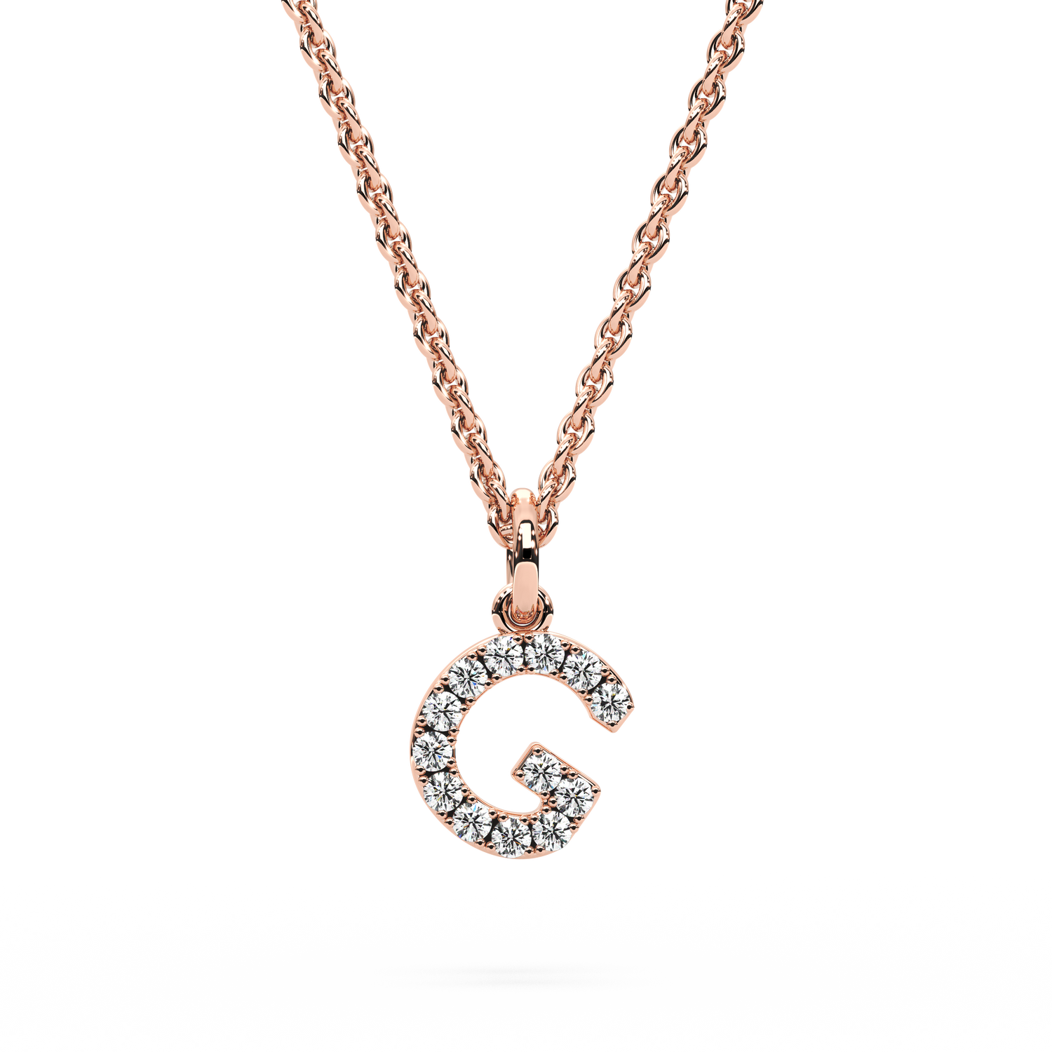 &quot;G&quot; Diamond Initial Pendant - 10mm