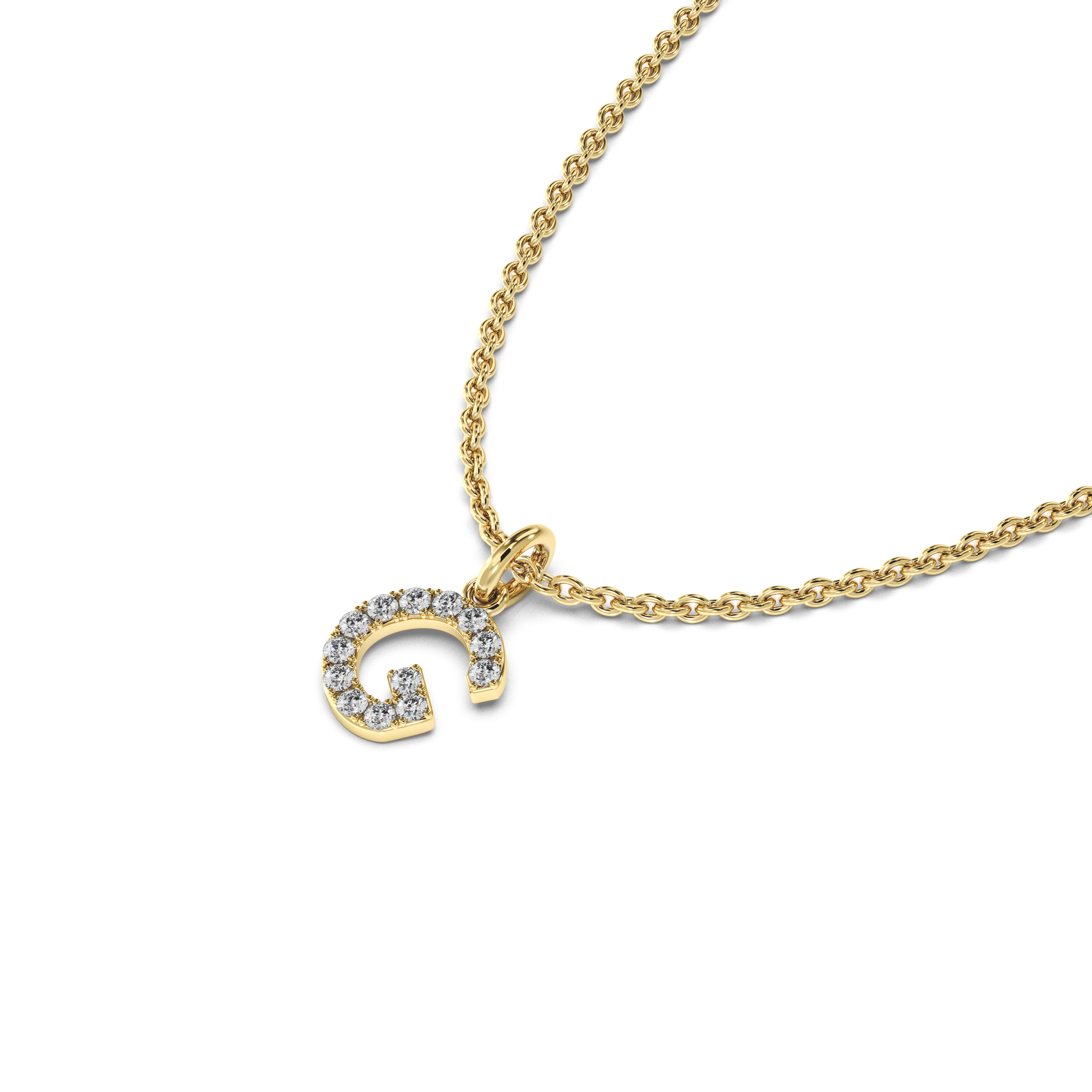 &quot;G&quot; Diamond Initial Pendant