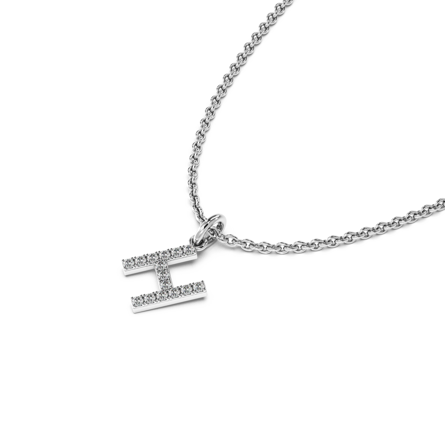 &quot;H&quot; Diamond Initial Pendant
