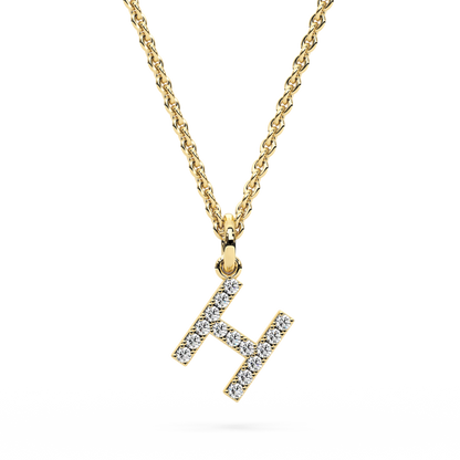&quot;H&quot; Diamond Initial Pendant