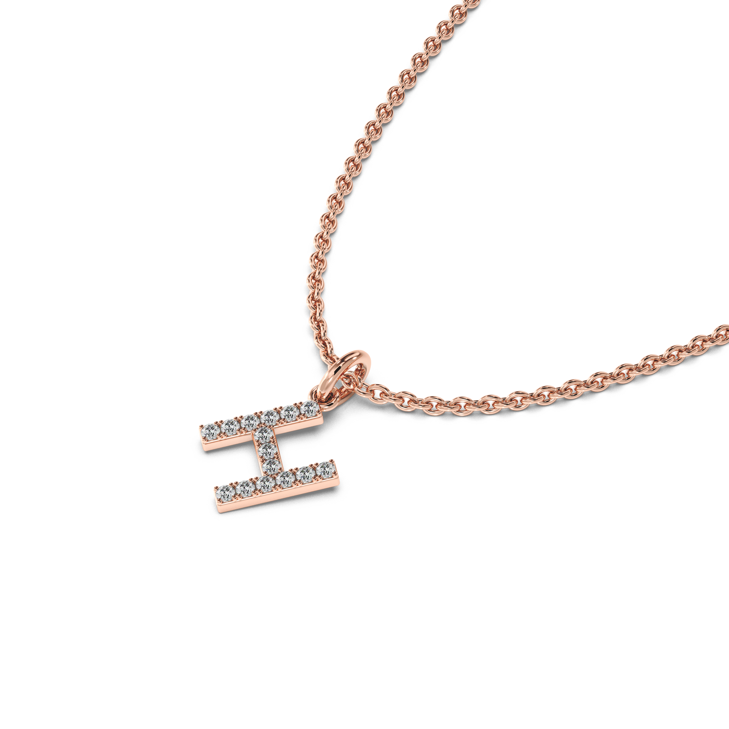 "H" Diamond Initial Pendant