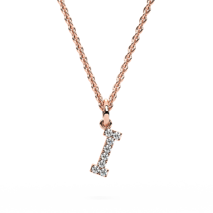 "I" Diamond Initial Pendant