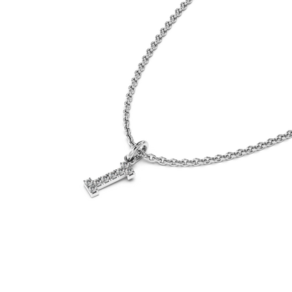 "I" Diamond Initial Pendant
