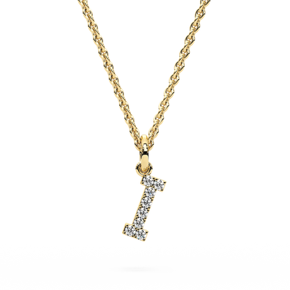 "I" Diamond Initial Pendant